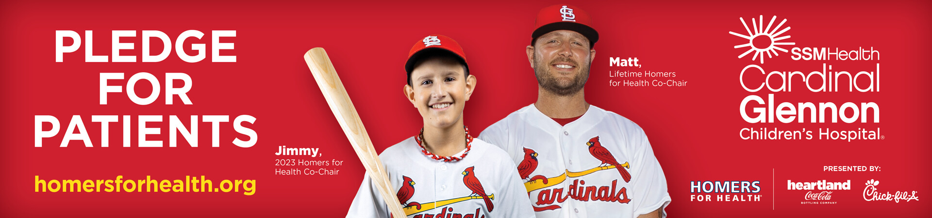Pledge for Patients, Homers for Health - Patient Co-chair Jimmy and Lifetime Chairman Matt Holliday