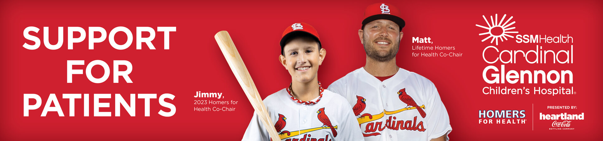 Support for Patients - Homers for Health Patient Co-chair, Jimmy and Lifetime Chairman Matt Holliday